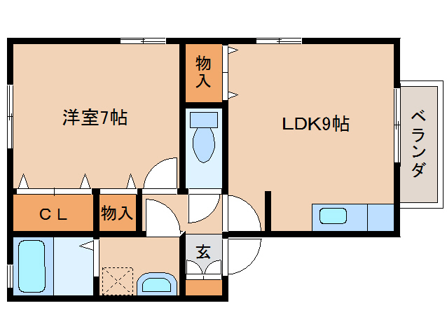 木津川市州見台のアパートの間取り