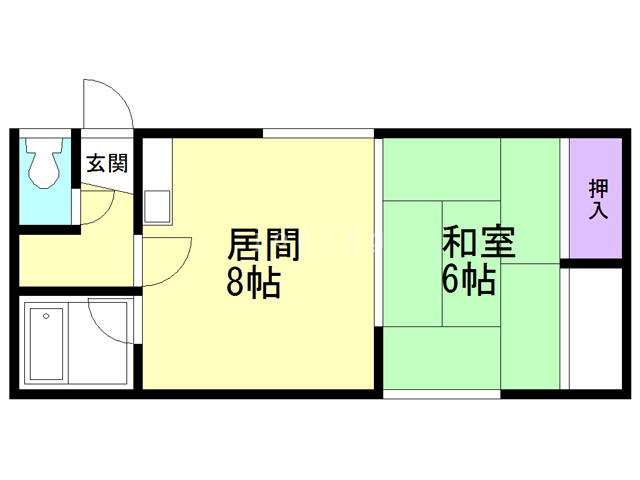 北広島市稲穂町西のアパートの間取り