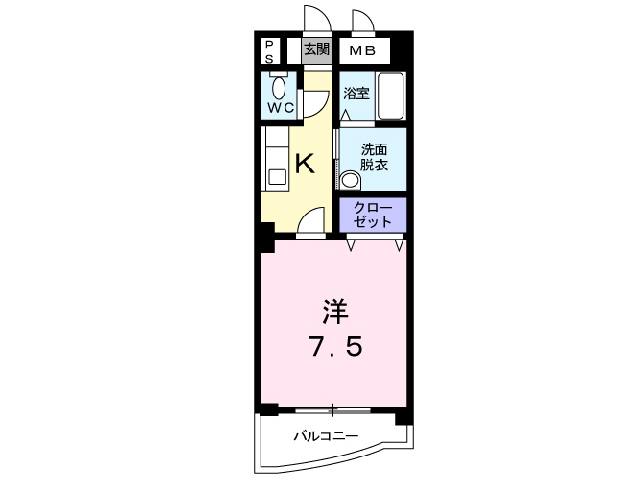 山陽小野田市日の出のマンションの間取り