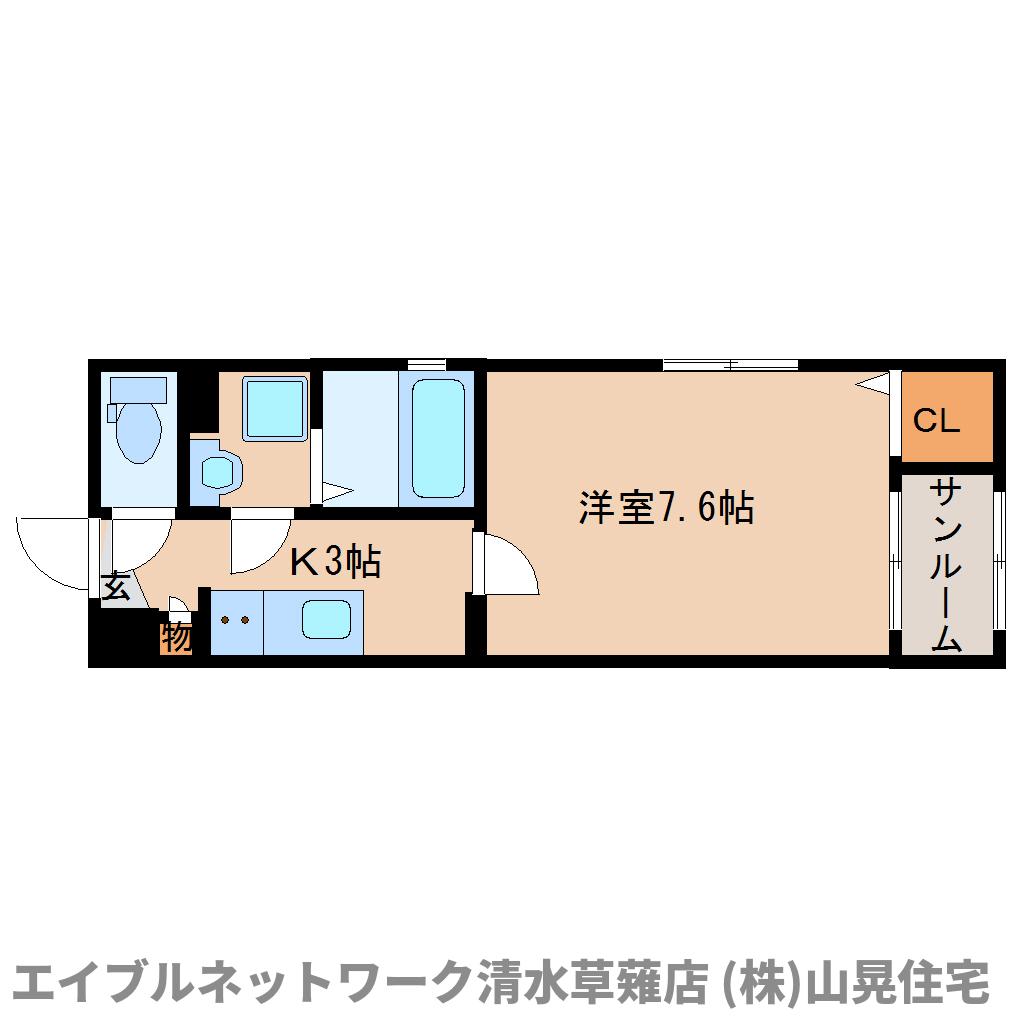 静岡市清水区楠新田のマンションの間取り