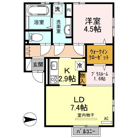 長岡市宮原のアパートの間取り