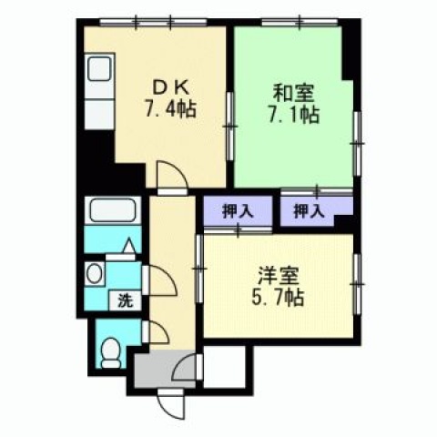 広島市中区舟入中町のマンションの間取り