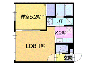 北広島市中央のアパートの間取り