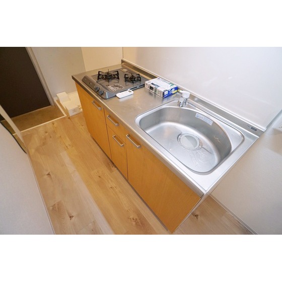 キッチン　２口ガスコンロ付きシステムキッチン