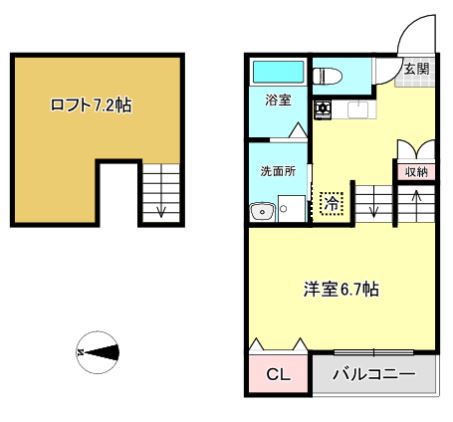ＪＲ予讃線 新居浜駅 徒歩43分 2階建 築7年の間取り写真