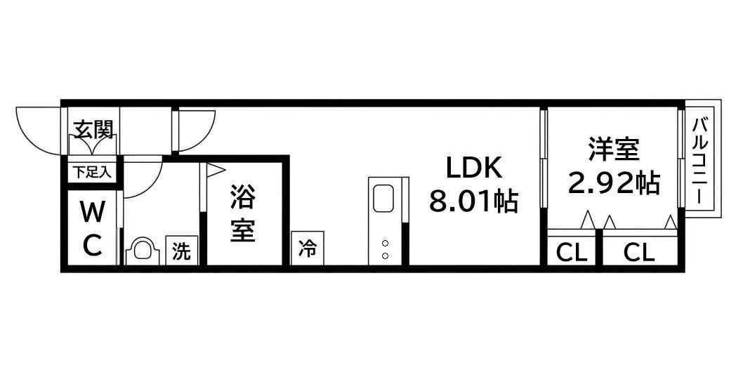 ＪＲ東北本線 東仙台駅 徒歩5分 2階建 築1年の間取り写真
