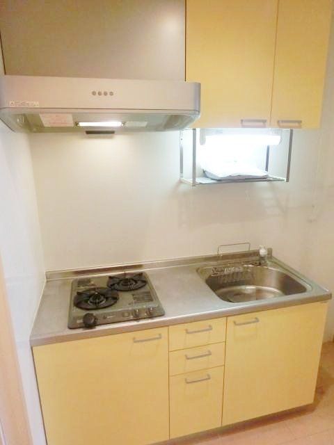 キッチン　２口コンロのシステムキッチン