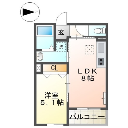 ＪＲ中央線 八王子駅 徒歩17分 3階建 築1年の間取り写真