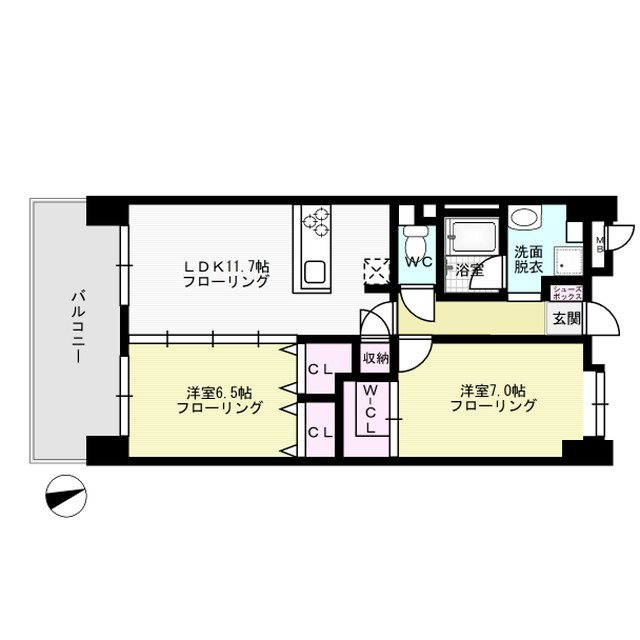 地下鉄空港線 大濠公園駅 徒歩5分 15階建 築18年の間取り写真