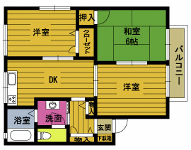 グランハイツ横尾Aの間取り写真