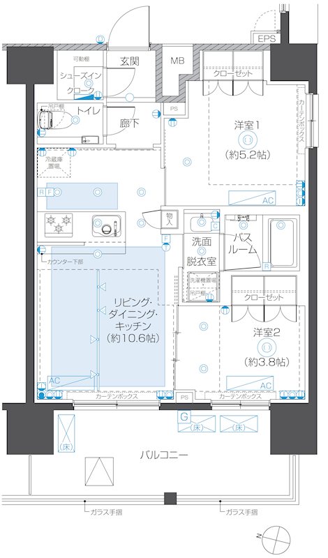 東京メトロ丸ノ内線 本郷三丁目駅 徒歩3分 15階建 築1年の間取り写真