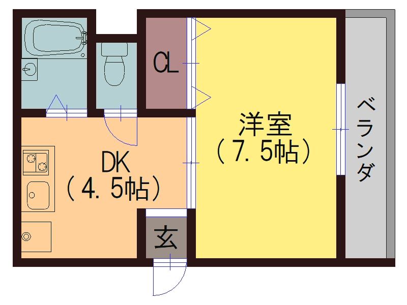 大阪市西成区岸里東のマンションの間取り