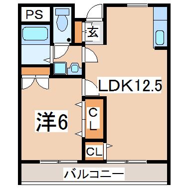 郡山市中町のマンションの間取り