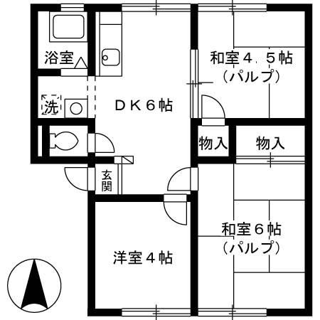 エレガンス西市　E棟の間取り