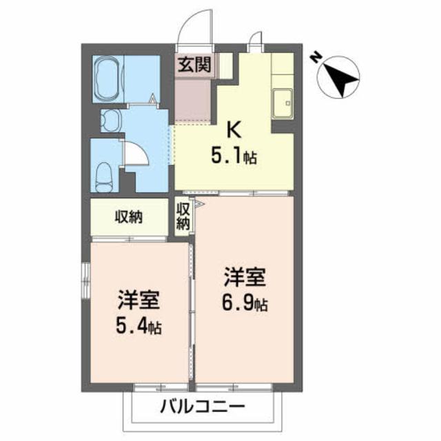 ディアス三本柳　Ａの間取り