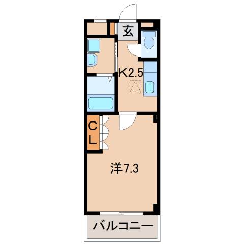 和歌山市北野のアパートの間取り