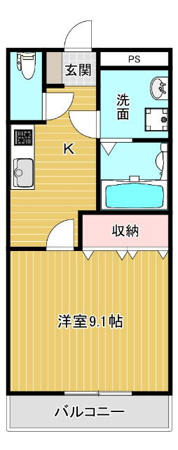 八女郡広川町大字新代のアパートの間取り