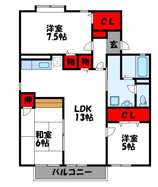 セジュール泉ヶ丘の間取り