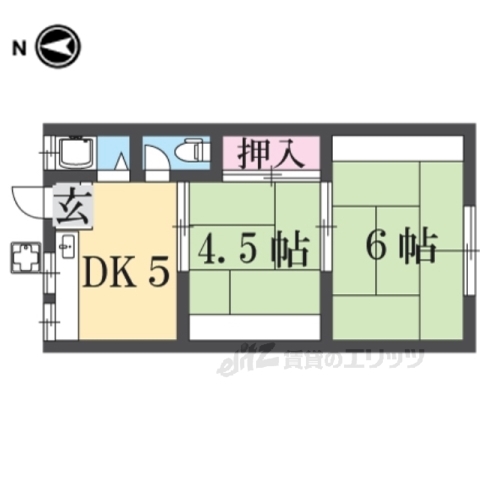 若草荘Ａ棟の間取り