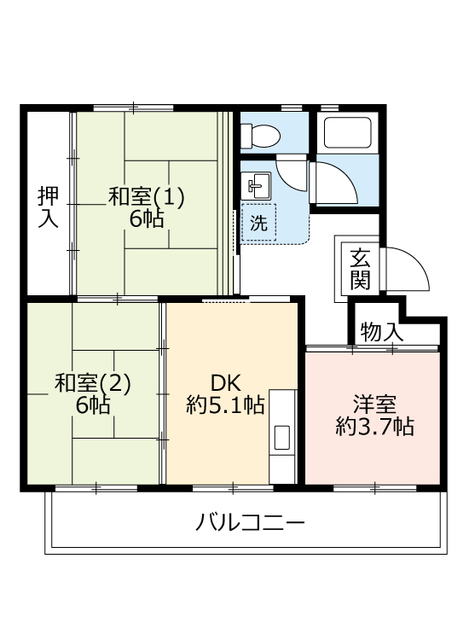 ＵＲ男山の間取り