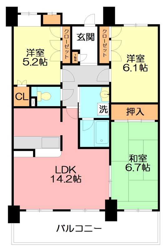 横浜市泉区和泉町のマンションの間取り