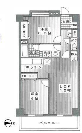 伊丹市伊丹のマンションの間取り