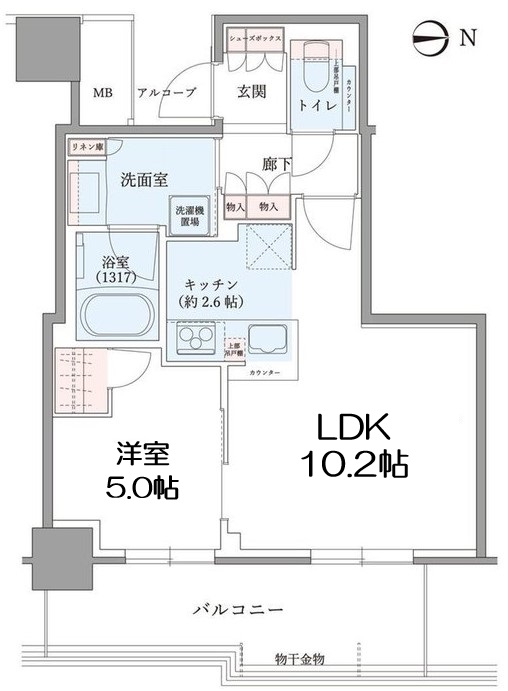 シエリアタワー大阪堀江の間取り