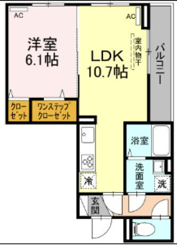 川崎市高津区下作延のアパートの間取り