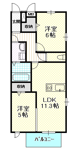 【メゾン・ド・コフレ葵町の間取り】