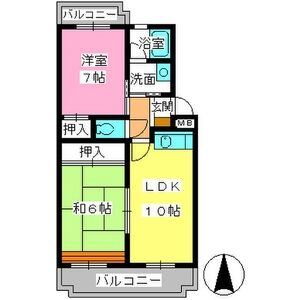 福岡市早良区南庄のマンションの間取り