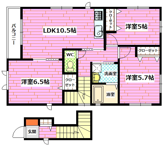 広島市安芸区瀬野西のアパートの間取り