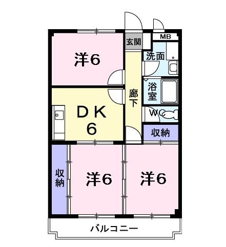 阪南市下出のマンションの間取り