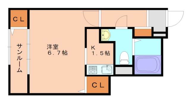 宗像市日の里のアパートの間取り