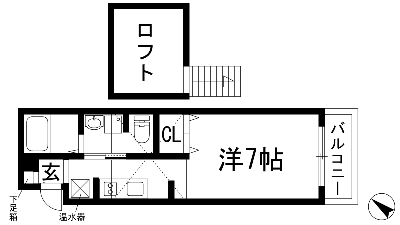 宝塚市清荒神のアパートの間取り