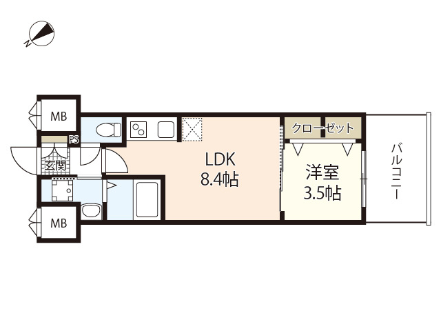 S-RESIDENCE空港通りawesomeの間取り