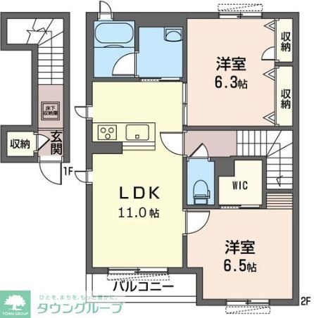 鎌倉市上町屋のアパートの間取り