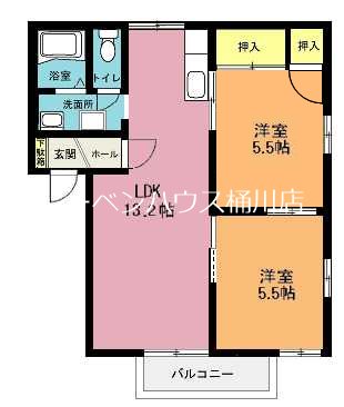 コーポヤマトB棟の間取り