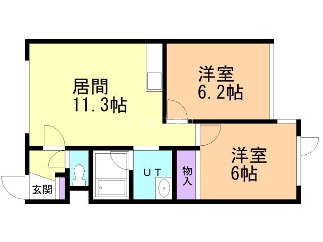 札幌市北区篠路八条のアパートの間取り