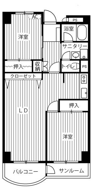 ビレッジハウス金沢タワー1号棟の間取り