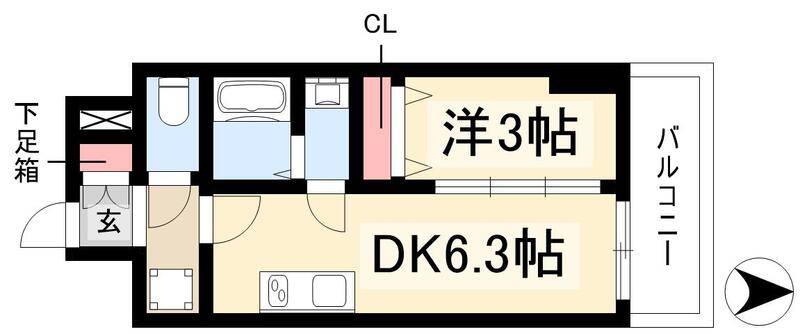 メイクスWアート名駅南IIIの間取り