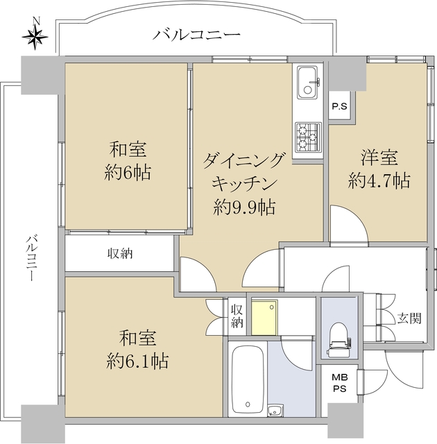 ライオンズマンション上杉二丁目の間取り