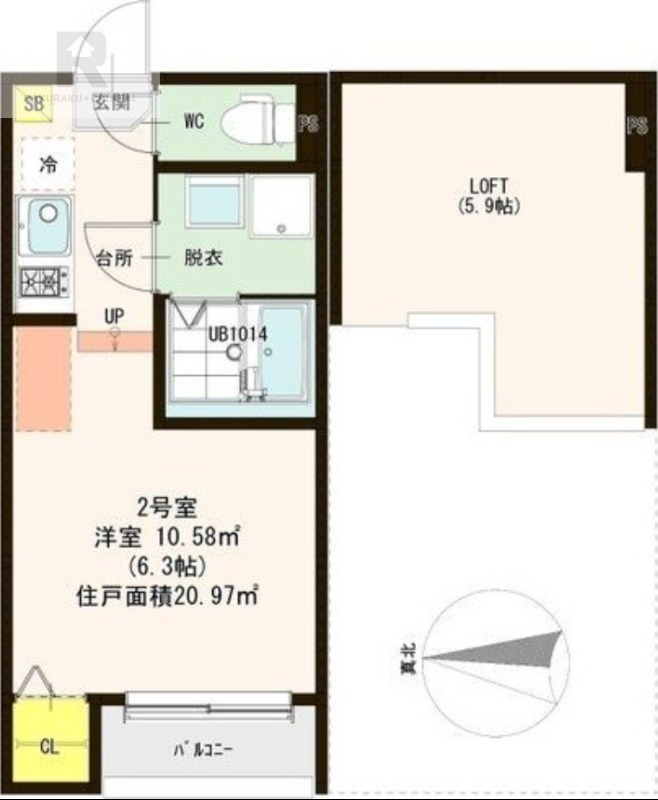 京都市伏見区竹田浄菩提院町のアパートの間取り