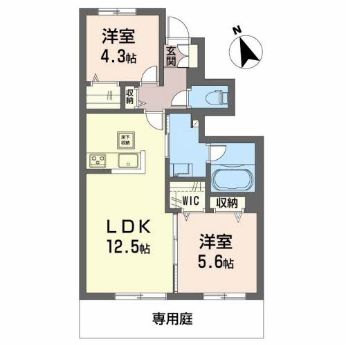 広島市安佐南区川内のアパートの間取り