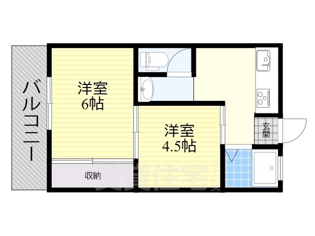 茨木市下穂積のアパートの間取り