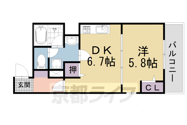 リ：ルーム　伏見の間取り