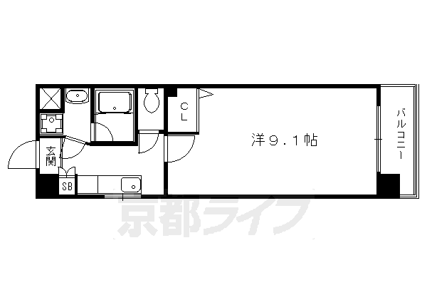 【京都市上京区西町のマンションの間取り】