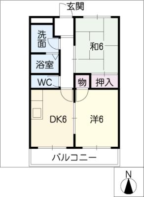 上ノ山ハイツ３の間取り