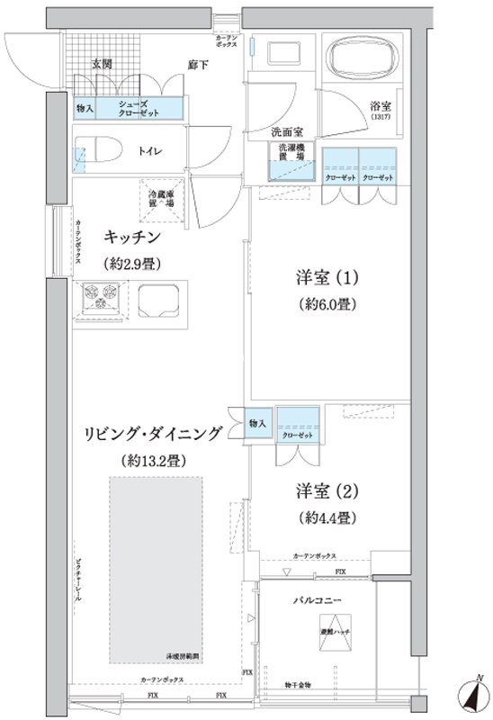 ガーデニエール砧ＷＥＳＴの間取り