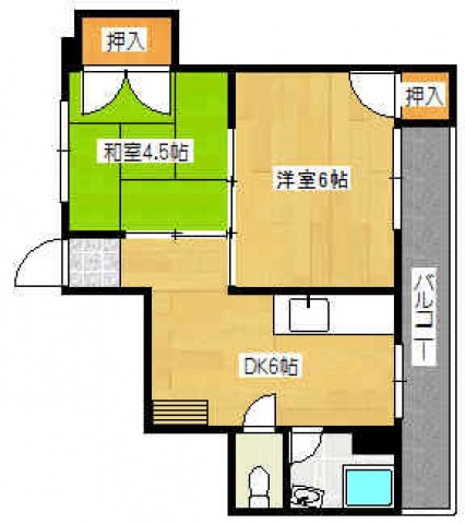 広島市中区広瀬町のマンションの間取り