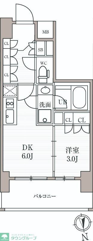 台東区元浅草のマンションの間取り